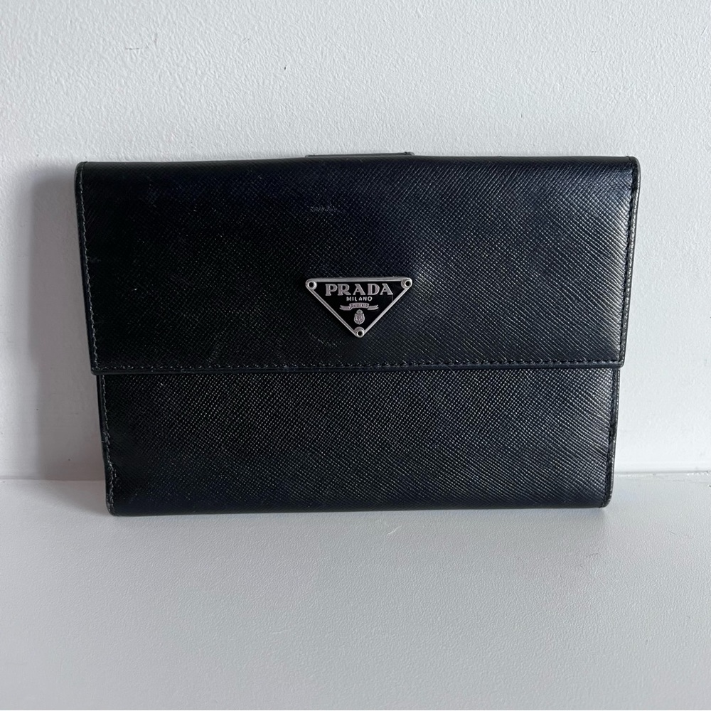 Authentic Prada Black Leather Wallet